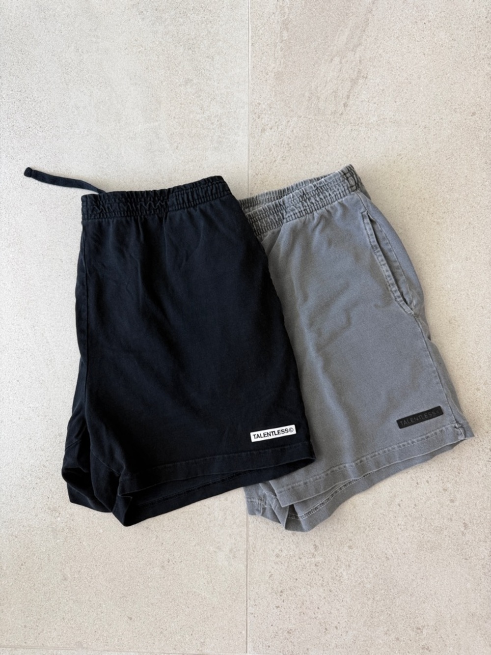 TALENTLESS Black & Gray Men's Elastic Pull-On Athletic Shorts